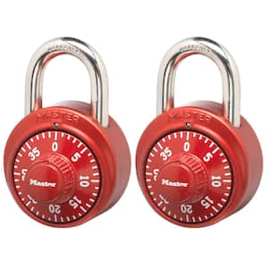 Dial Number Combination Locker Lock, Assorted Colors, 2 Pack