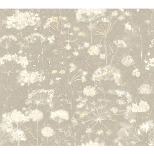 Beige Botanical Fantasy Soft Taupe Peel and Stick Wallpaper