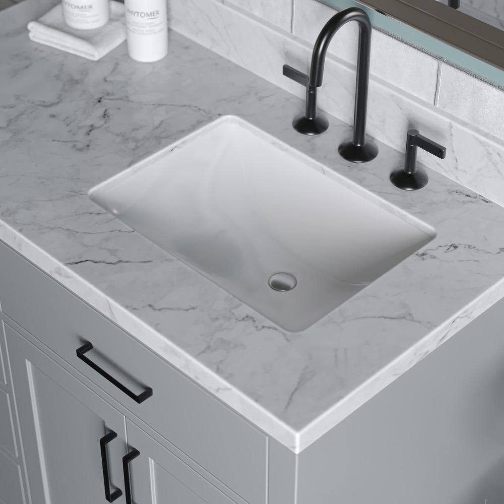 Hepburn 43" Gray Single Basin Vanity with Marble Top