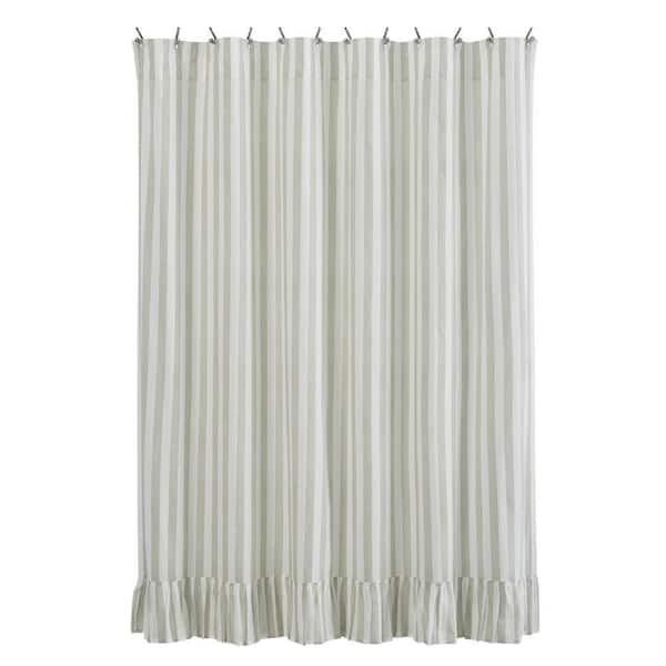 Finders Keepers 72 in. W x 72 in. L Cotton Shower Curtain in Soft White Khaki