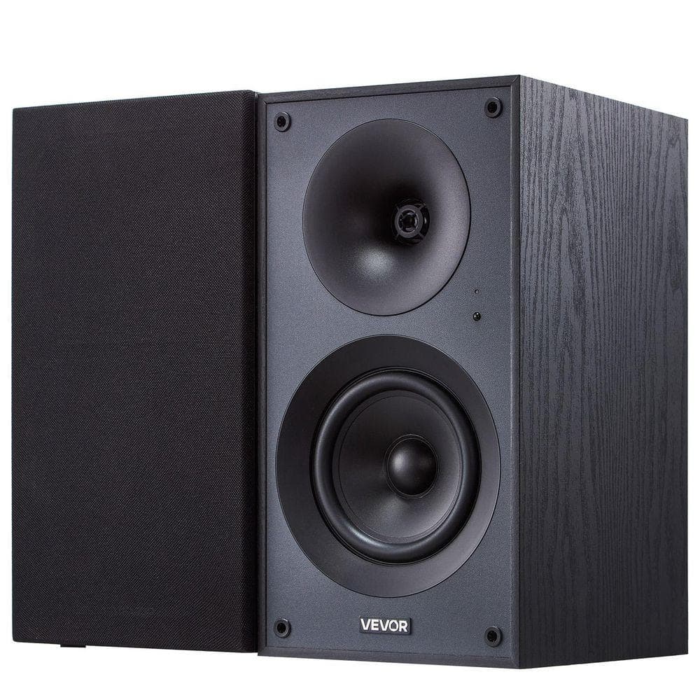 VEVOR Powered Bookshelf Speakers, 25W x 2, Active Studio Monitor Speaker with 5.25 in. Woofer, Bluetooth/RCA/Coaxial/Optical