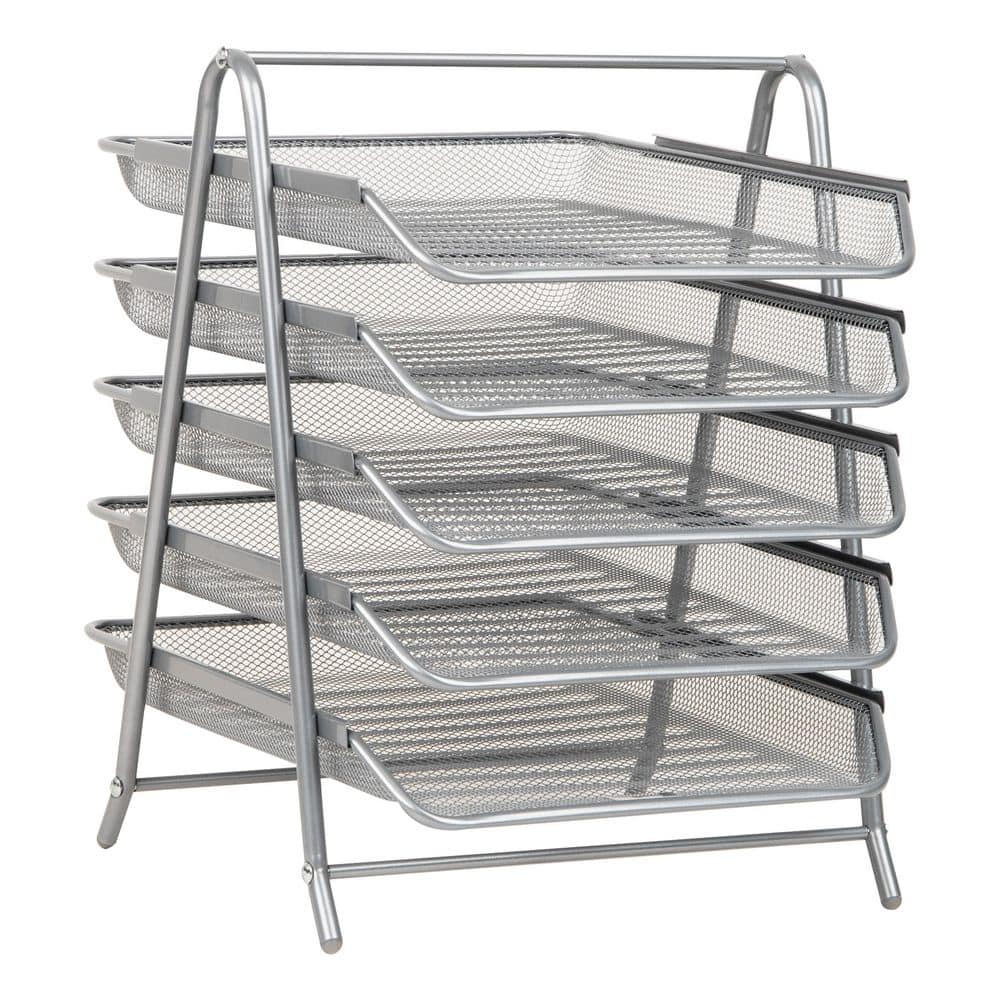 11.75 in. L x 14 in. W x 14.5 in. H 5-Tier Paper Tray, Desktop Organizer, File Storage, Silver price history on PriceWatchPro