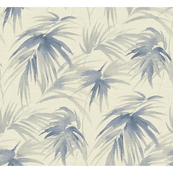 SCOTT LIVING Darlana Blue Grasscloth Blue Wallpaper Sample