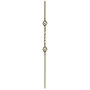 44 in. x 1/2 in. Antique Bronze Double Basket Hollow Iron Baluster