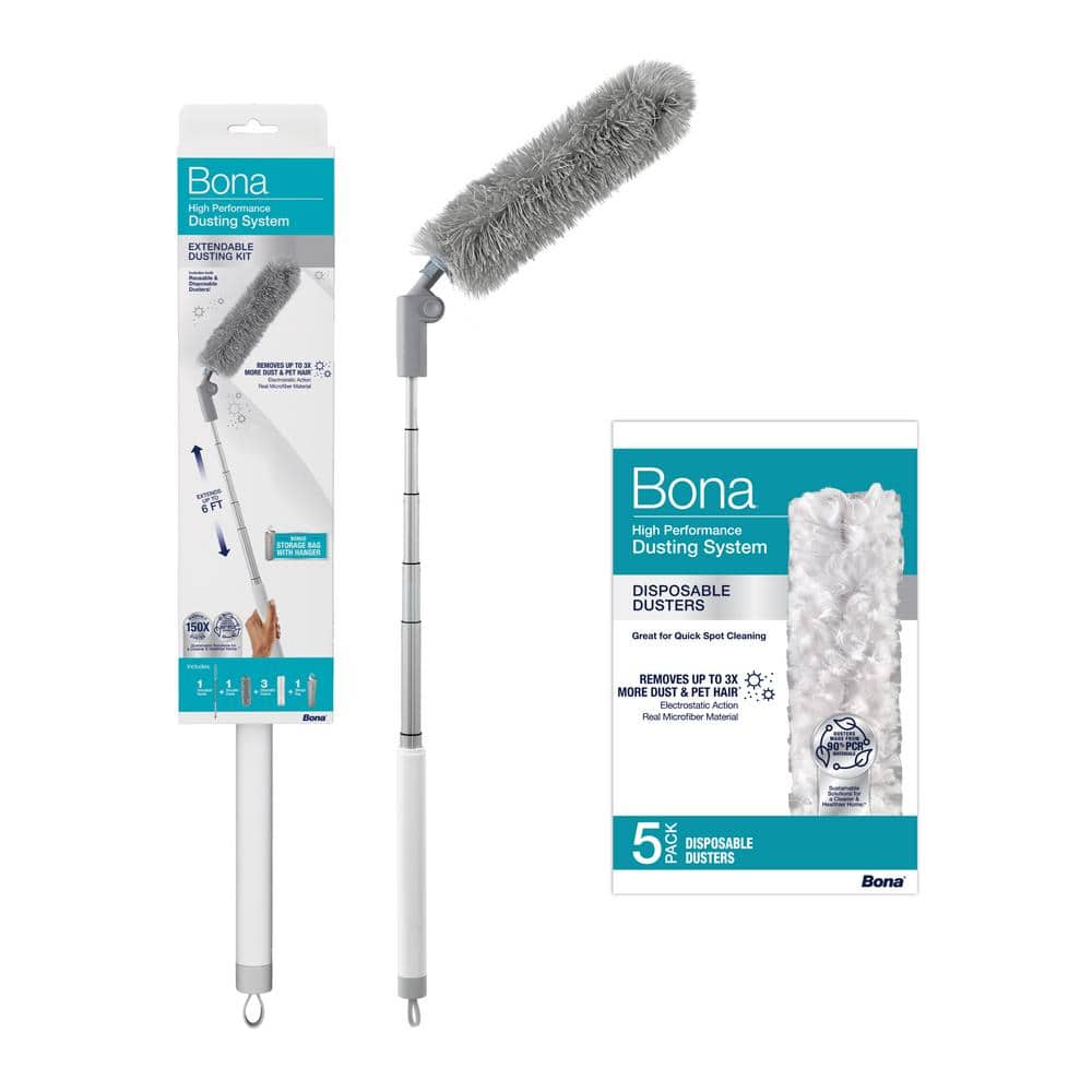 High-Performance Extendable Dusting Kit with 6 ft. Handle, Reusable and Dis