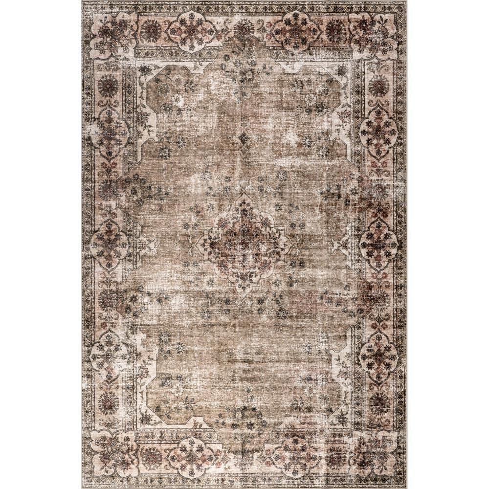 Audrina Persian Spill Proof Washable Beige 6 ft. x 9 ft. Indoor Area Rug price history on PriceWatchPro