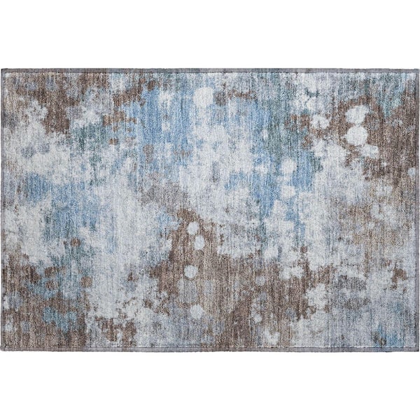 Mayfield Premium Machine Washable Abstract AMF2114 Brown 2 ft. x 3 ft. Accent Rug