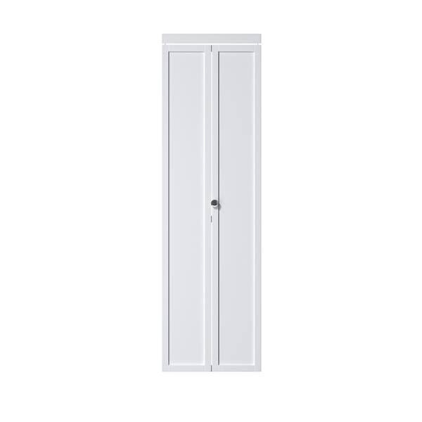 ARK DESIGN 24 in. x 80.5 in. Paneled Solid Core White Finished 1 Lite MDF Bifold Door with Hardware