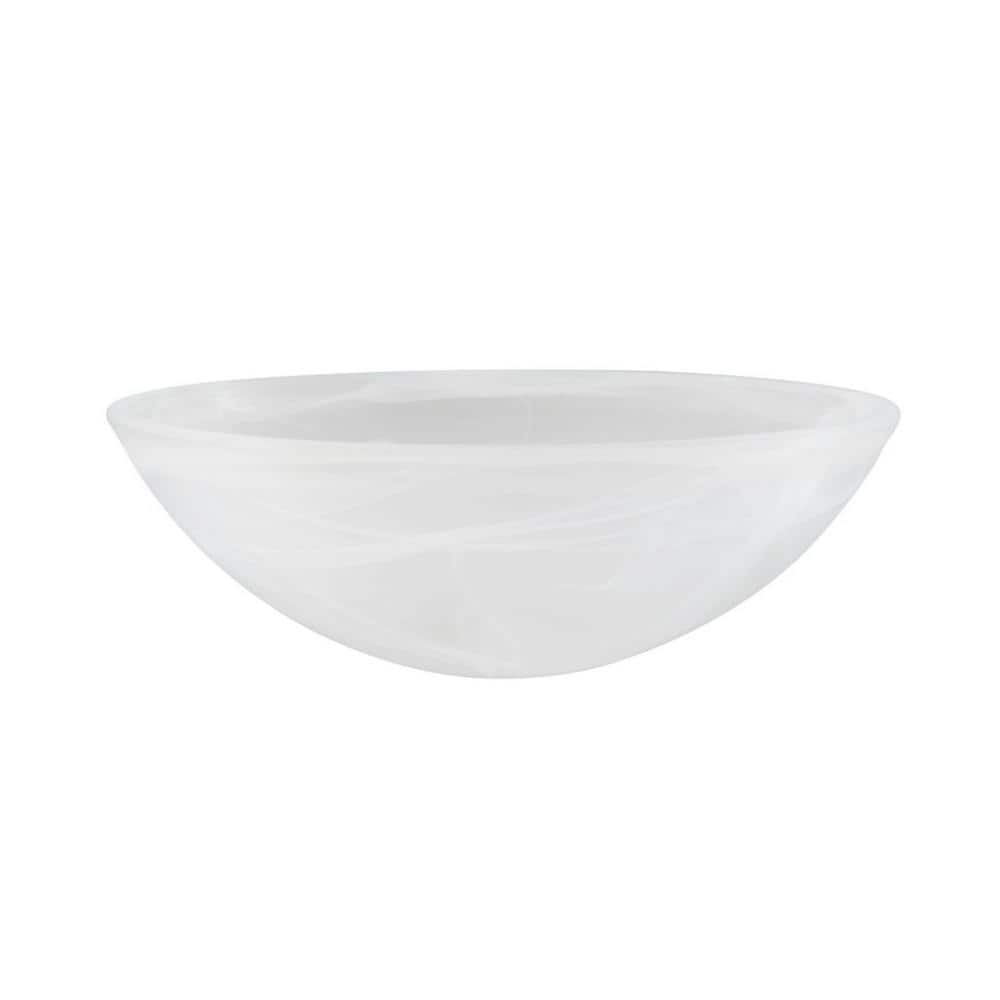 3-1/2 in. H x 9-7/8 in. Dia/Alabaster Glass Shade For Torchiere Lamp, Swag 