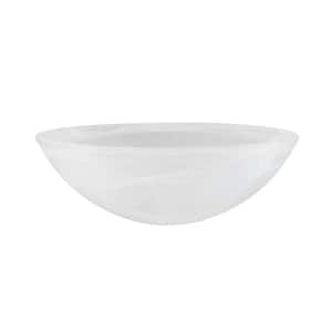 3-1/2 in. H x 9-7/8 in. Dia/Alabaster Glass Shade For Torchiere Lamp, Swag Lamp and Pendant&Island Fixture