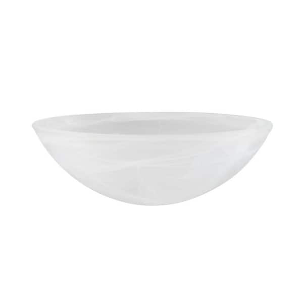 3-1/2 in. H x 9-7/8 in. Dia/Alabaster Glass Shade For Torchiere Lamp, Swag Lamp and Pendant&Island Fixture