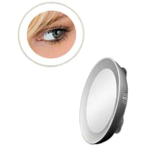 10X LED Lighted Next Generation Spot Makeup Mirror in Silver