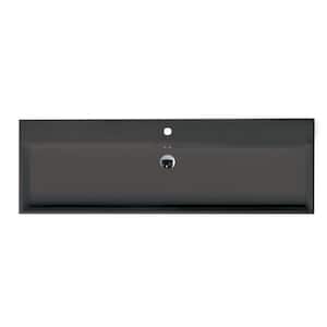 Unlimited 120 Mono Wall Mount/Vessel Bathroom Sink in Matte Black with 1-Faucet Hole