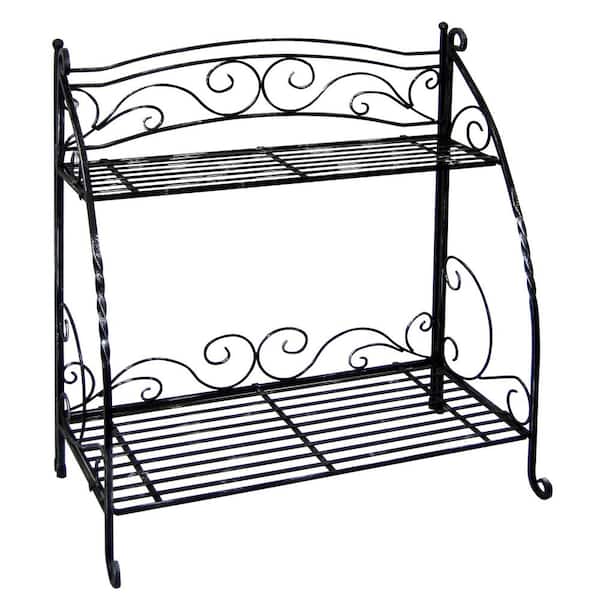 VegTrug Folding Metal Plant Stand (2-Shelf)