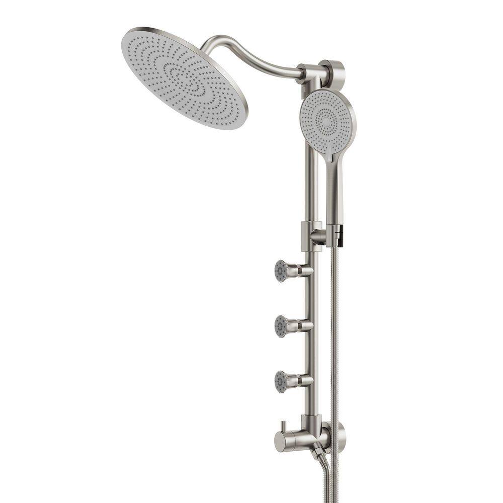 3-Spray 10 in. Dual Shower Head and Handheld Shower Head Corrosion-Resistant in Brushed Nickel price history on PriceWatchPro