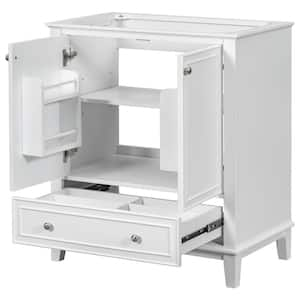 29.5 in. W x 17.8 in. D x 33.8 in. H Bath Vanity Cabinet without Top in White with Doors and Drawer, Adjustable Shelf