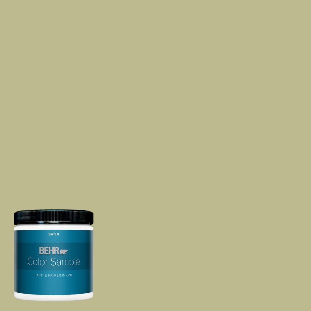 Behr Premium Plus 8 Oz S340 4 Back To Nature Satin Enamel Interior Paint And Primer In One Sample The Home Depot