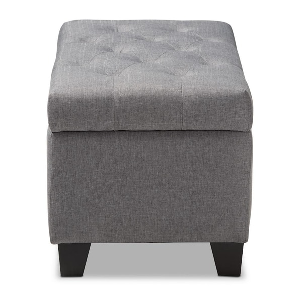 Baxton Studio Michaela Gray Storage Ottoman 146 8348 HD The Home