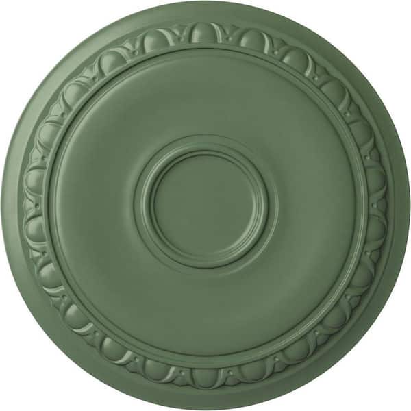 Ekena Millwork 24-1/4" x 1-1/2" Capupto Urethane Ceiling Medallion (Fits Canopies upto 6"), Hand-Painted Athenian Green