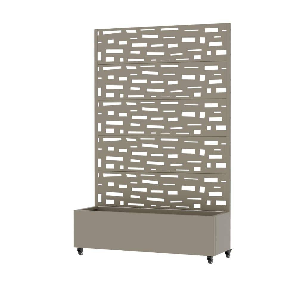 72 in. H x 47 in. W Olive Outdoor Galvanized Steel Privacy Screen Planter Box Trellis with Detachable Wheels price history on PriceWatchPro