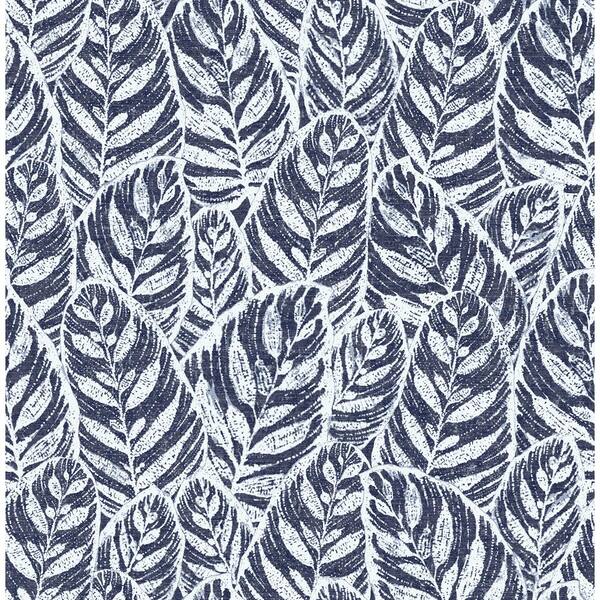 SCOTT LIVING Del Mar Indigo Botanical Indigo Wallpaper Sample 2964 ...