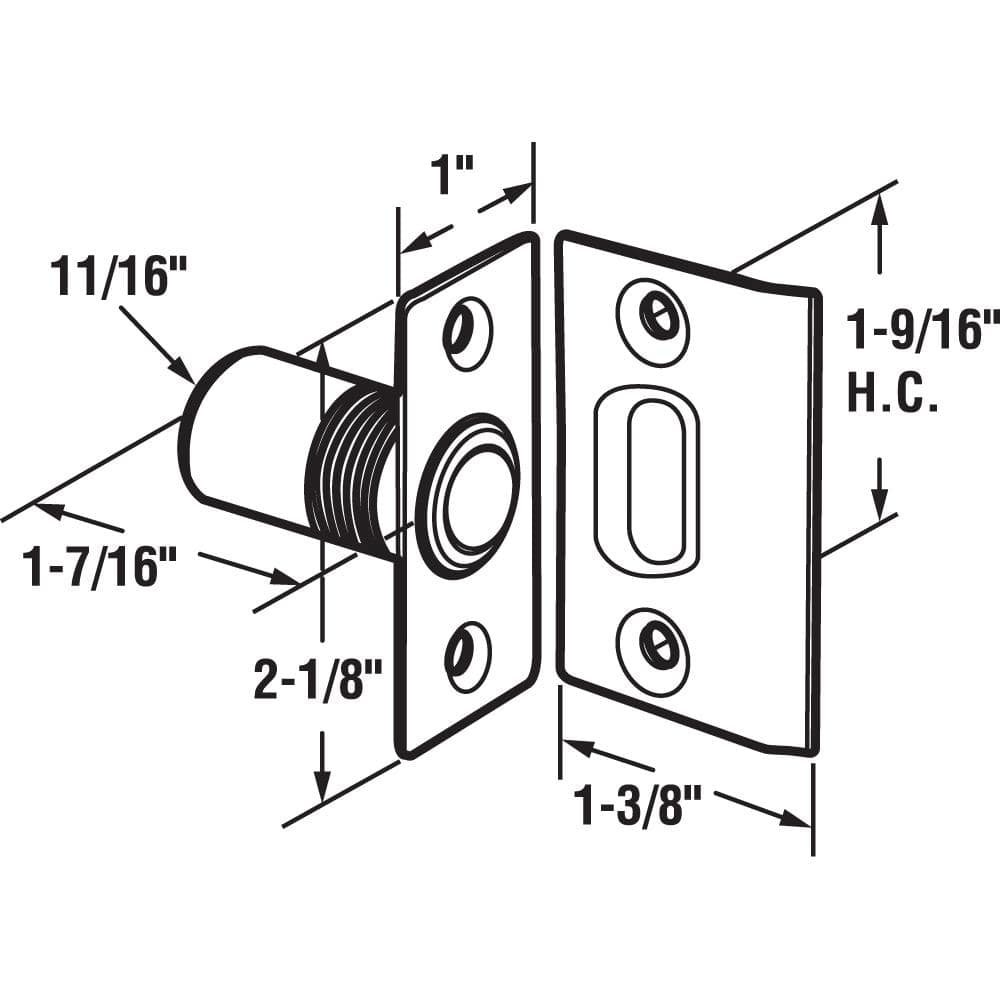 Solid Brass and Steel Ball Catch for Hinged Doors