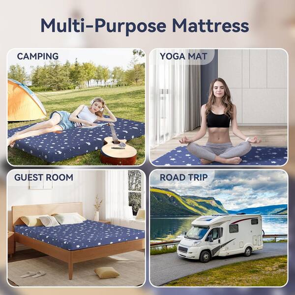 BOZTIY Printed Futon Mattress with Zipper Washable Cover