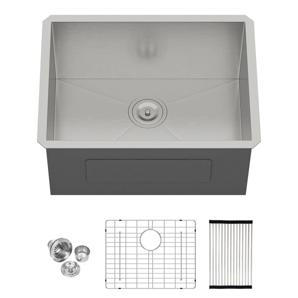 24 in. Undermount Single Bowl 16 Gauge Brushed Nickel Stainless Steel Kitchen Sink price history on PriceWatchPro