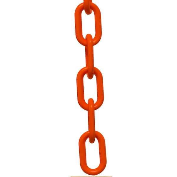Mr. Chain 3 in. (#10, 76 mm) x 25 ft. Safety Orange Plastic Chain