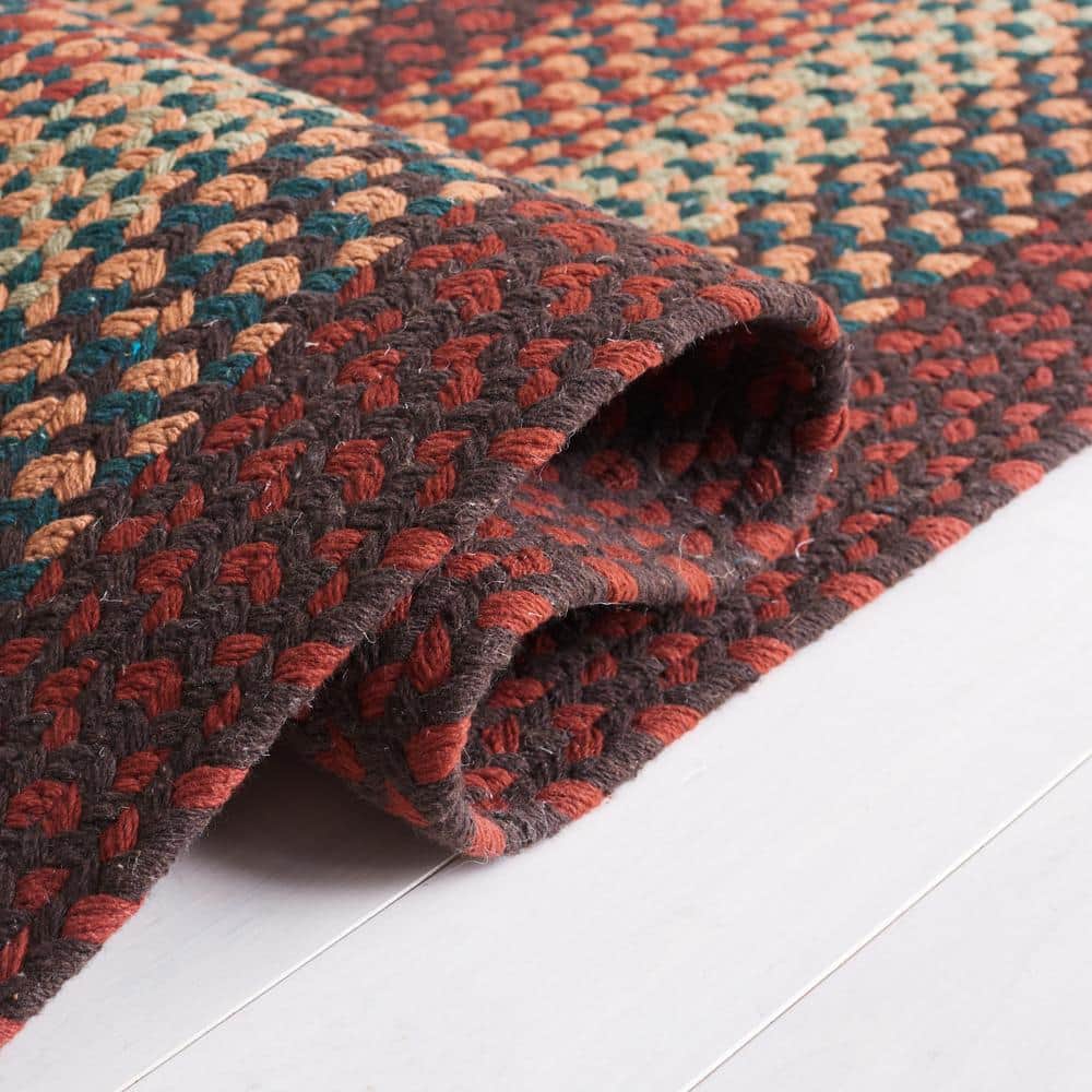 SAFAVIEH Braided Claes Color Bordered Area Rug, Brown/Rust, 5' x 8'