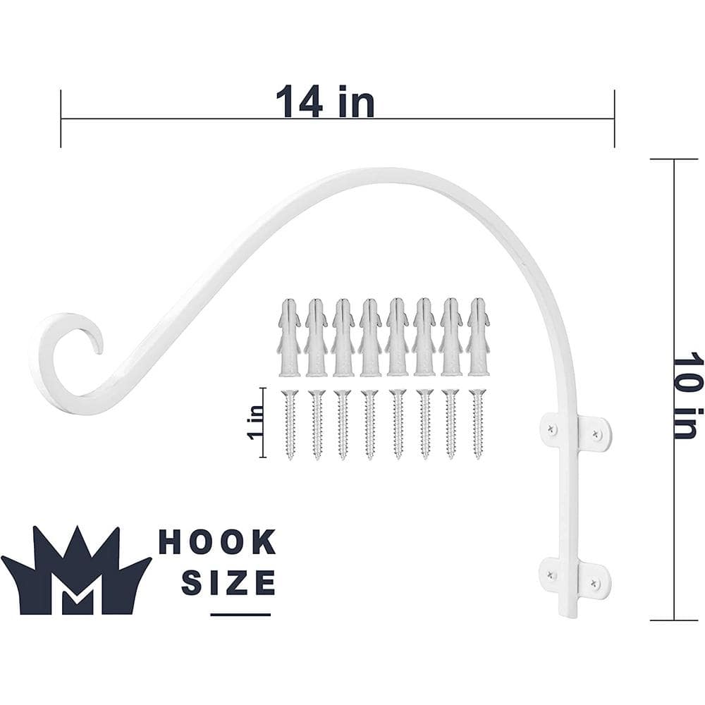 White Rust Resistant Iron Wall Plant Hanger Set