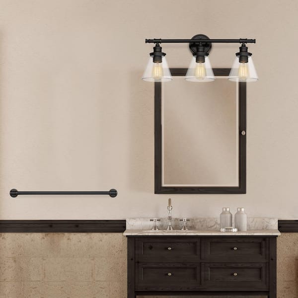 Parker 3-Light Oil Rubbed Bronze 5-Piece All-In-One Bath Light Set