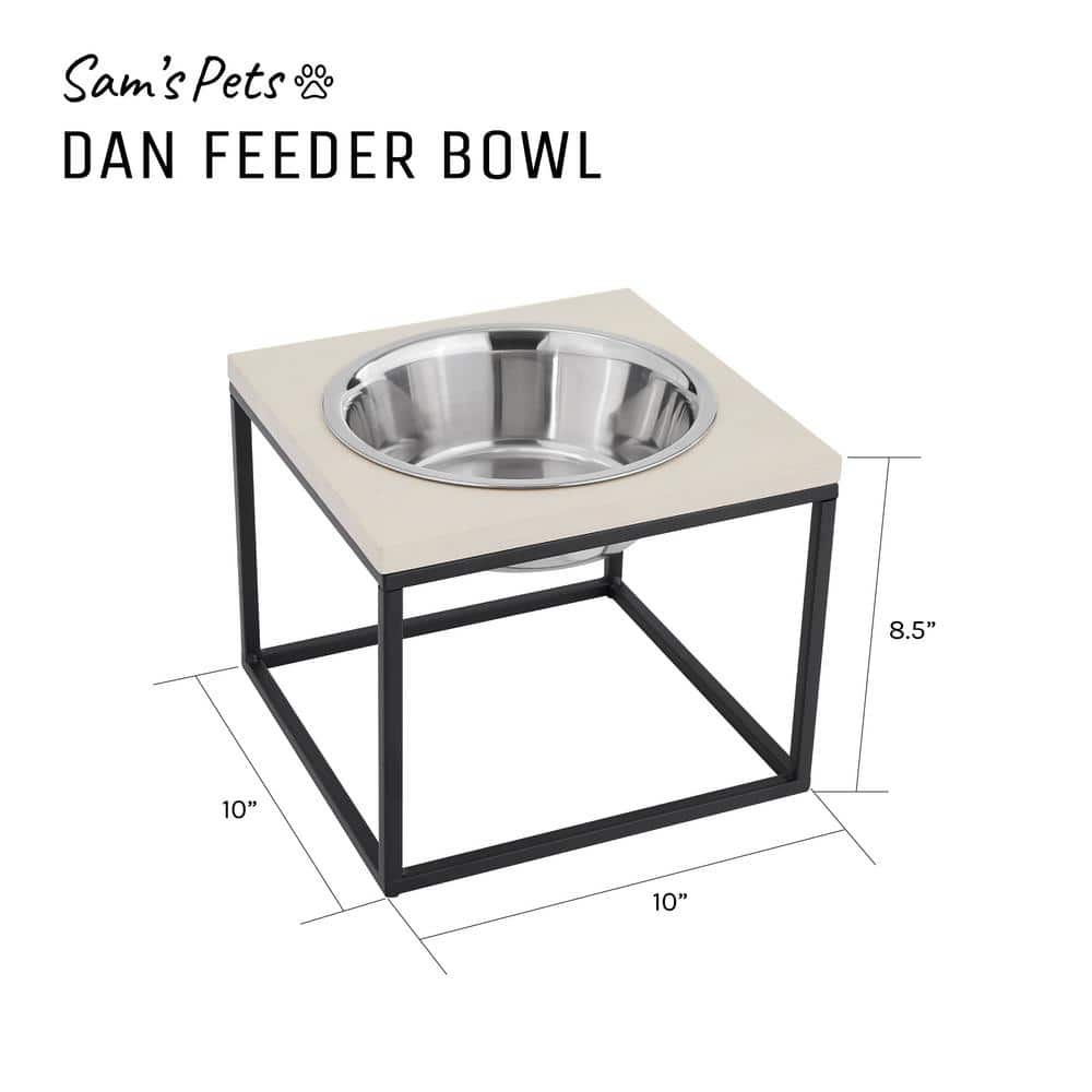 Dan Elevated Stainless Steel Pet Bowl with Wood Frame