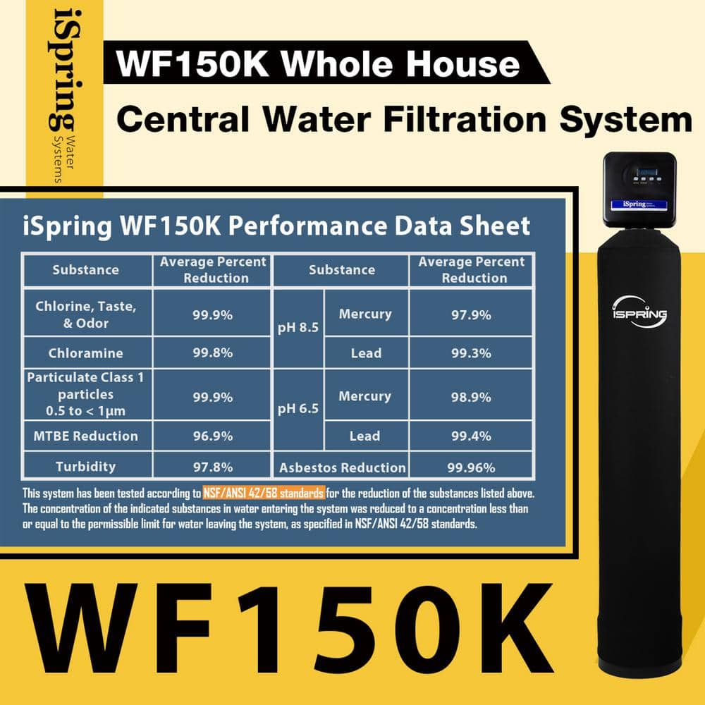 iSpring Black Whole House Water Filtration System with Smart Valve