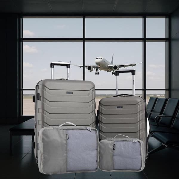 Wrangler 4-Piece Taupe Hardside Verticals and 2-Packing Cubes