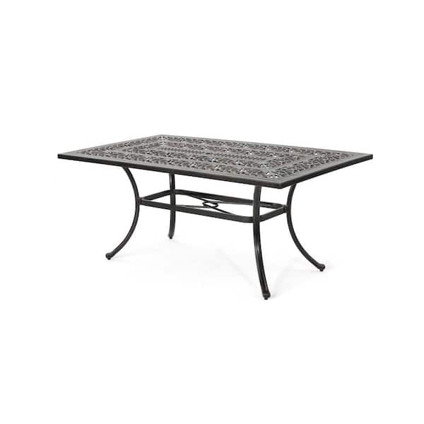 Tucson Shiny Copper Rectangular Cast Aluminum Outdoor Patio Dining Table
