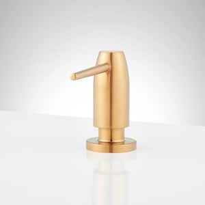 Contemporary Sink Mount Soap Dispenser in Brushed Gold