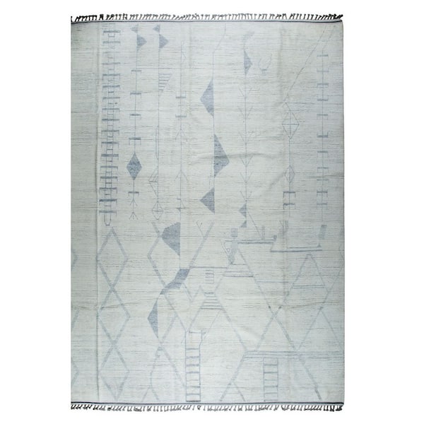 Beige Hand-Knotted Wool Contemporary Marrakech Handspun Area Rug : Luxurious Modern Rug for Living R, Area Rug