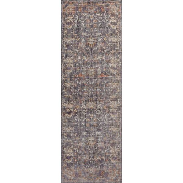 Chris Love Julia Rosemarie Graphite / Multi 2 ft. 7 in. x 4 ft. Traditional Accent Rug