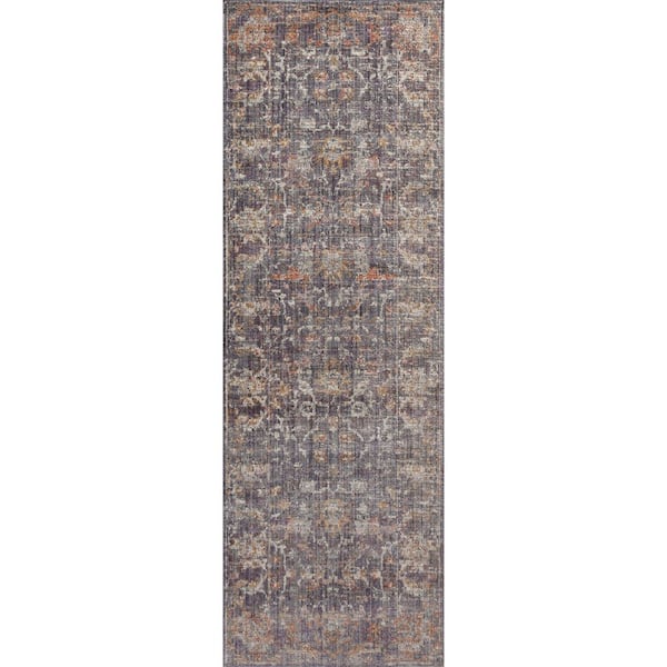 Chris Love Julia Rosemarie Graphite / Multi 2 ft. 7 in. x 10 ft. Traditional Runner Rug