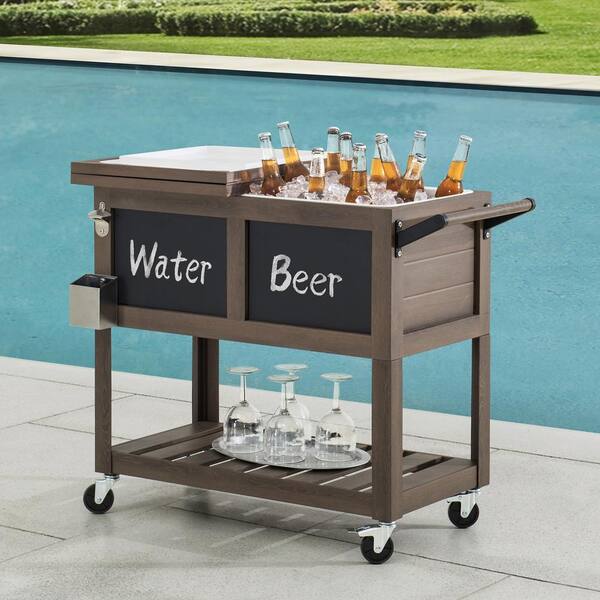 80 qt. Premium Rolling Portable Beverage Cooler for Outdoor Patio