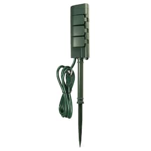 6 ft. Cord 15-Amp 6-Outlet Alexa / Google Assistant Compatible Smart Wi-Fi Outdoor Power Yard Stake, Green (12-Pack)