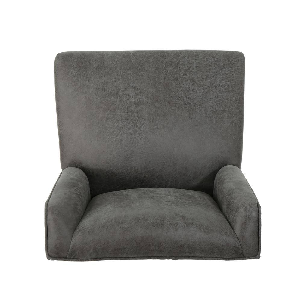 Slate Gray Mound Microfiber Swivel Desk Chair with Studded Base