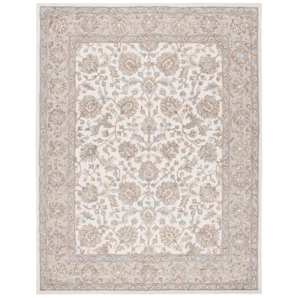 Hand-Tufted Elegance 54'' Gray Wool Area Rug