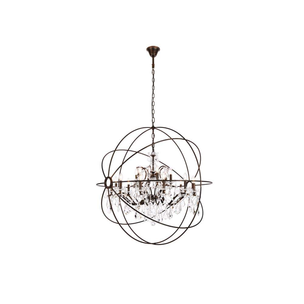 Timeless Home 43.5 in. L x 43.5 in. W x 46 in. H 18-Light Dark Bronze Trans