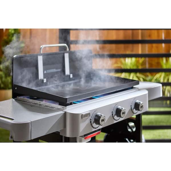 Griddle 3-Burner Propane Gas 28 in. Rust-Resistant Flat Top Grill in Black
