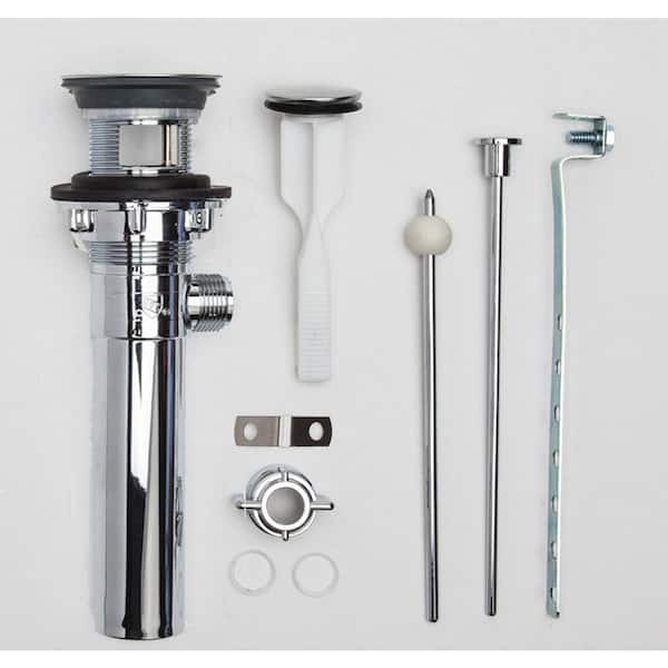 PF WaterWorks ClogFREE Never Clog Pop-Up Drain, Magnetic Stopper, Chrome ABS Body w/ Overflow, 1.6-2" Sink Hole, Chrome