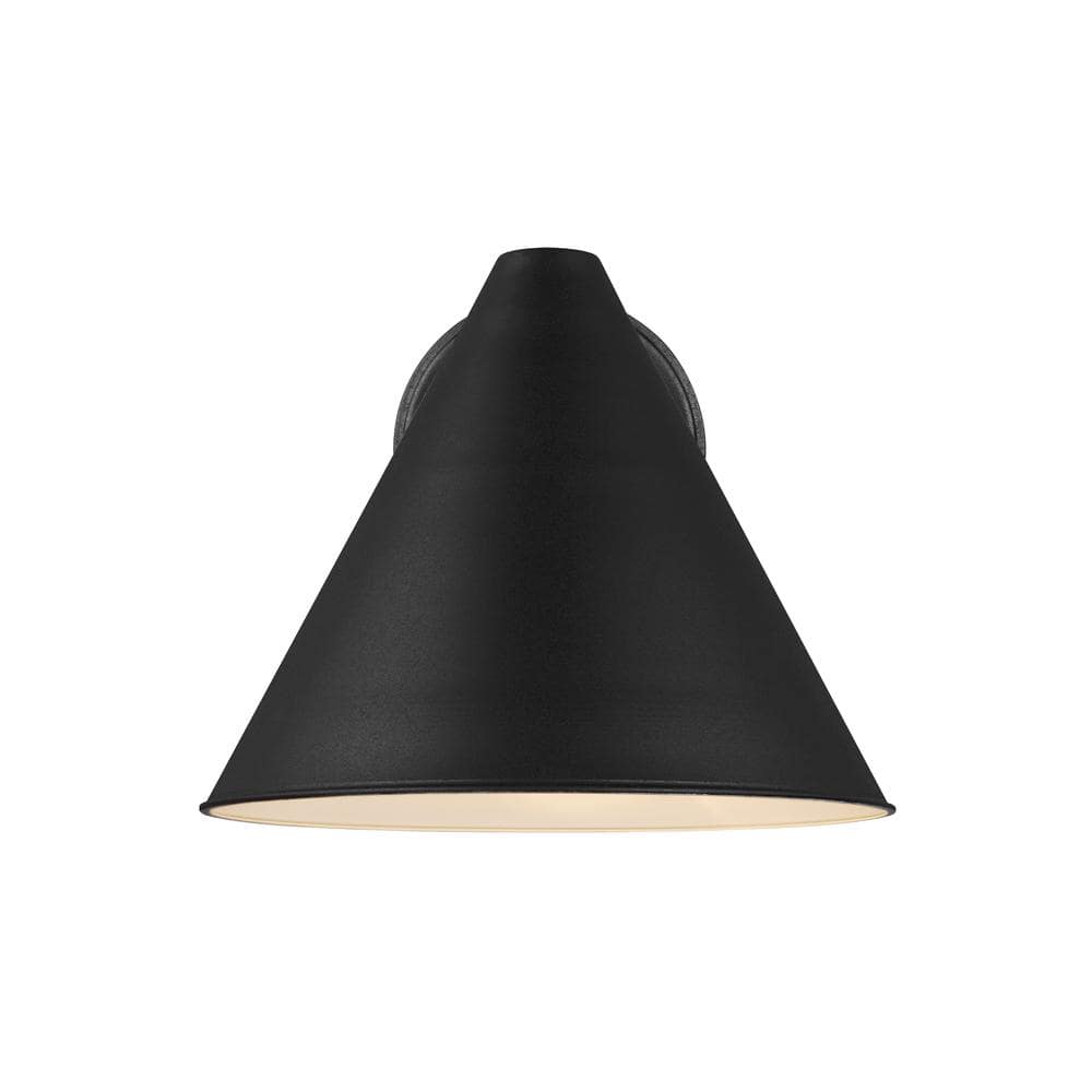 Black Aluminum Mid-Century Modern Outdoor Wall Sconce