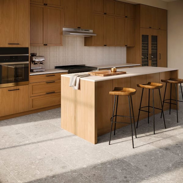 Ivy Hill Tile Luxe Terrazzo Silver 23.54 in. x 23.54 in. Matte