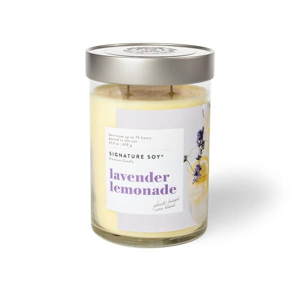 Signature Soy 21 fl. oz. Lavender Lemonade XLarge Jar Lidded Scented Candle 1-Pack